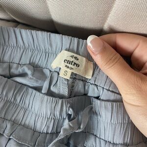 blue-gray skirt with strings to tighten!